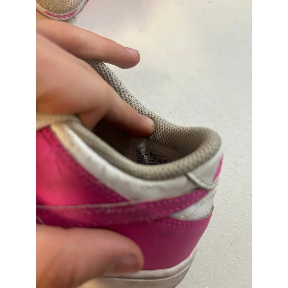 Nike Dunk Low Active Fuchsia White Kids Sneakers Size 13.5C #2181